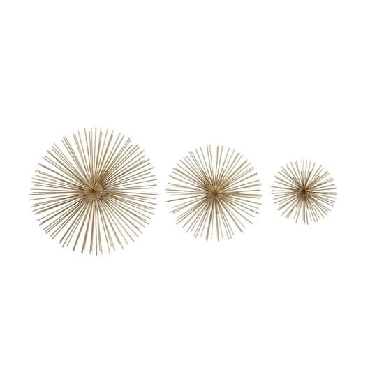 Gold Tin Contemporary Abstract Wall Accent Set
